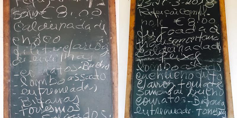 Petisqueira Pinto Menu