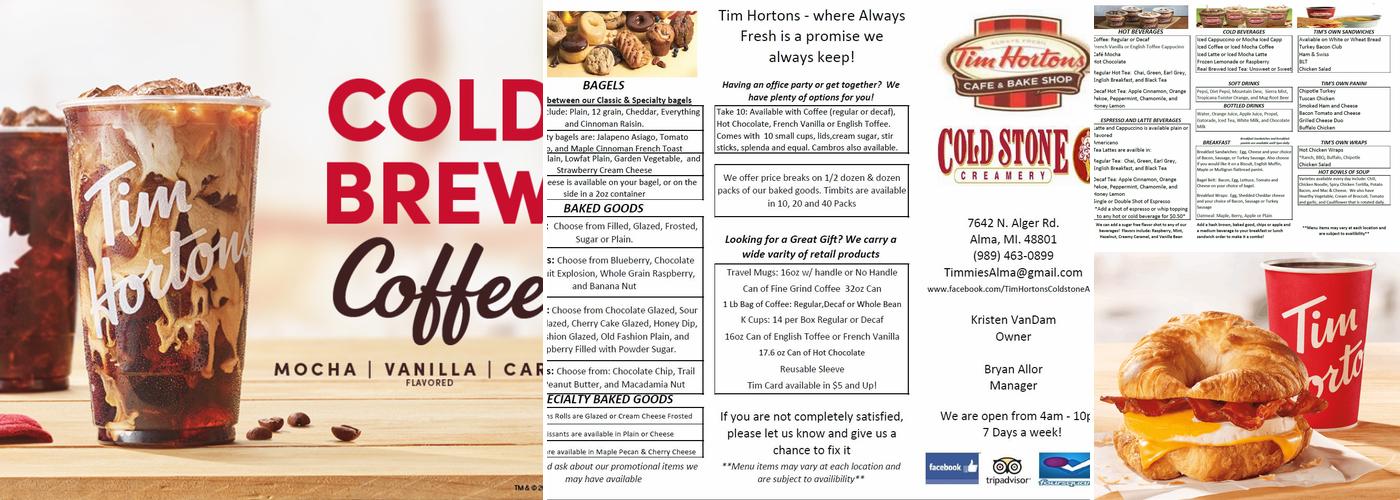 Tim Hortons Menu