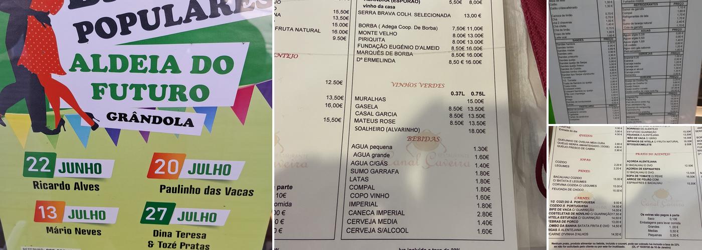 Canal Caveira (Restaurante Canal Caveira) Menu