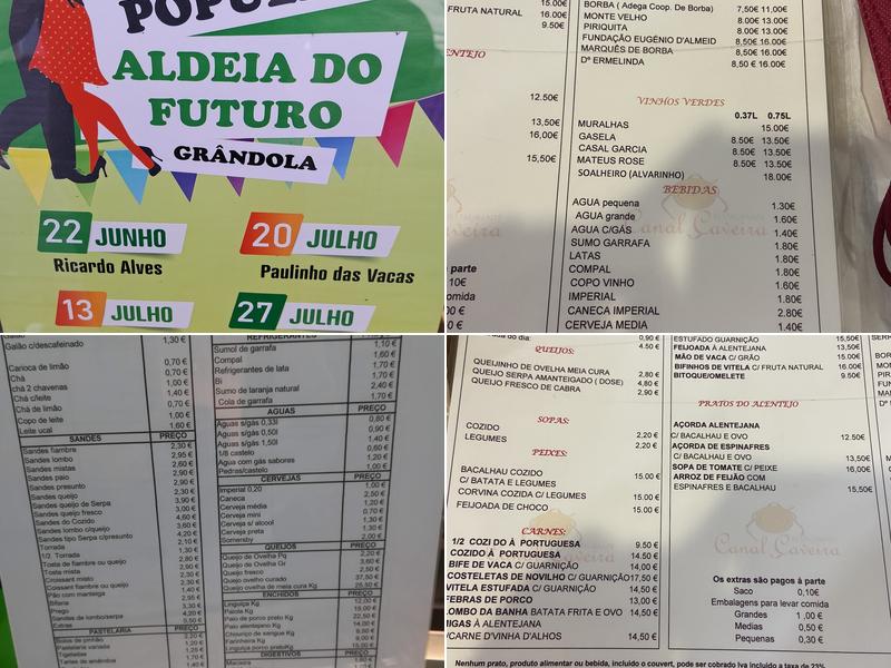 Canal Caveira (Restaurante Canal Caveira) Menu