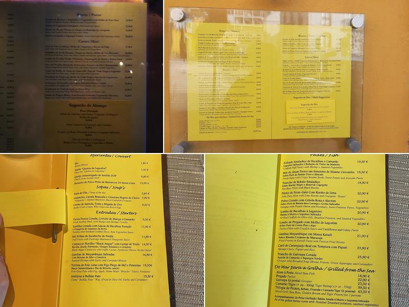 Casa da Dízima Menu