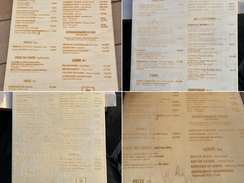Algamar Menu