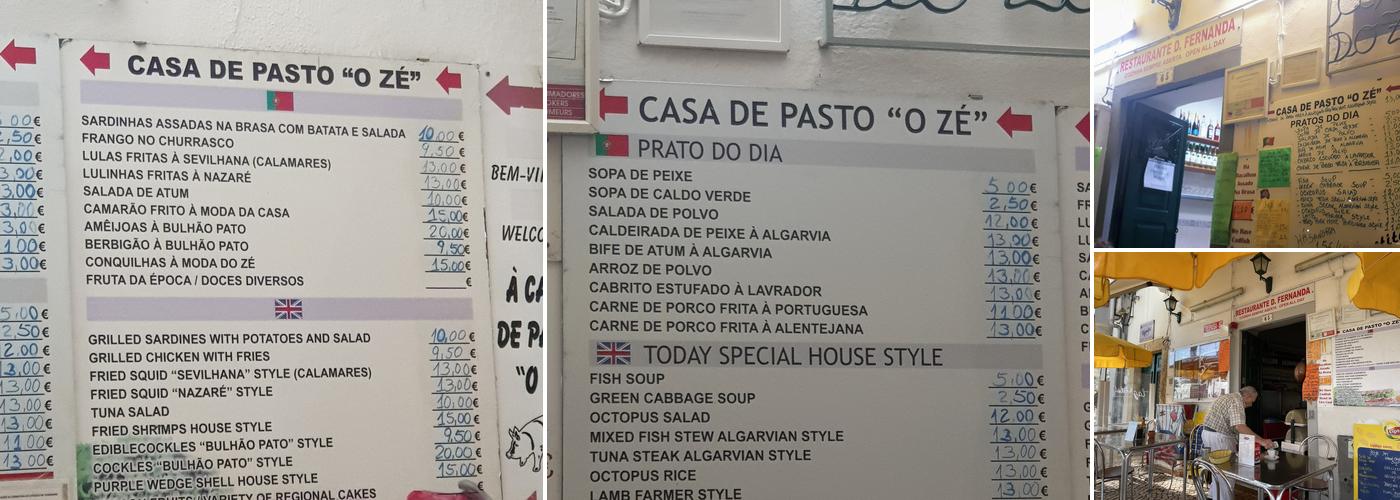 Dona Fernanda Menu