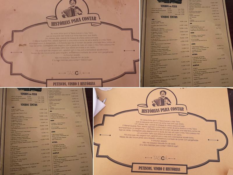 TASCÁ Menu