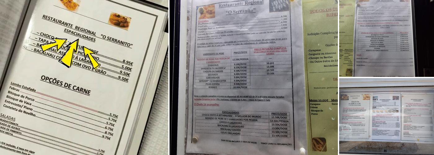 O Serranito Menu