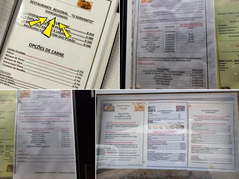 O Serranito Menu