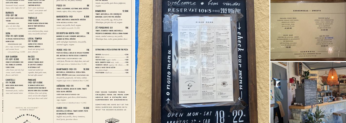 Pisco Menu