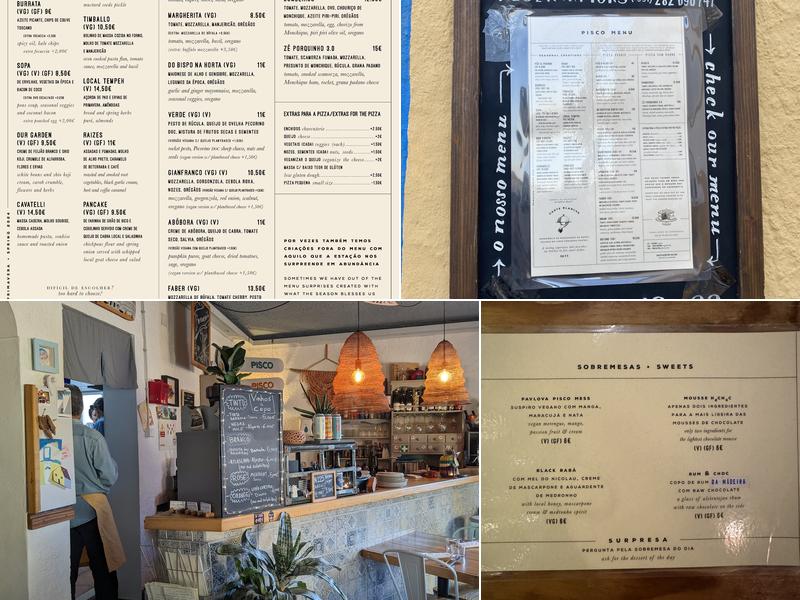Pisco Menu