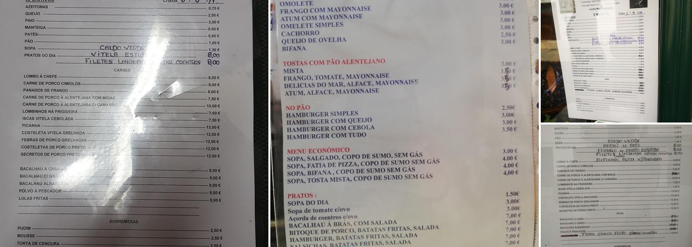 Passarinho Menu
