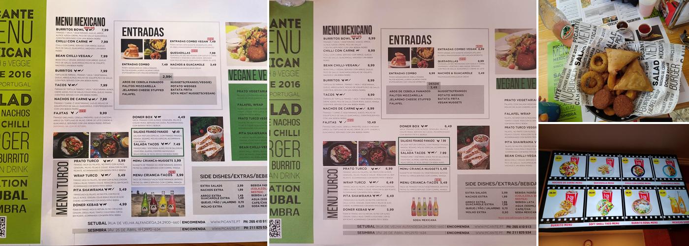 Picante Menu