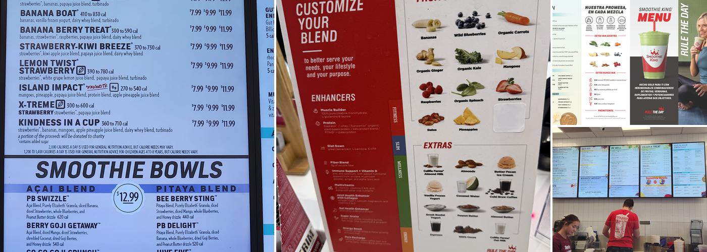 Smoothie King Menu