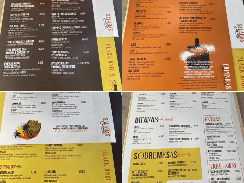 Tarouca Tapas Bar Menu