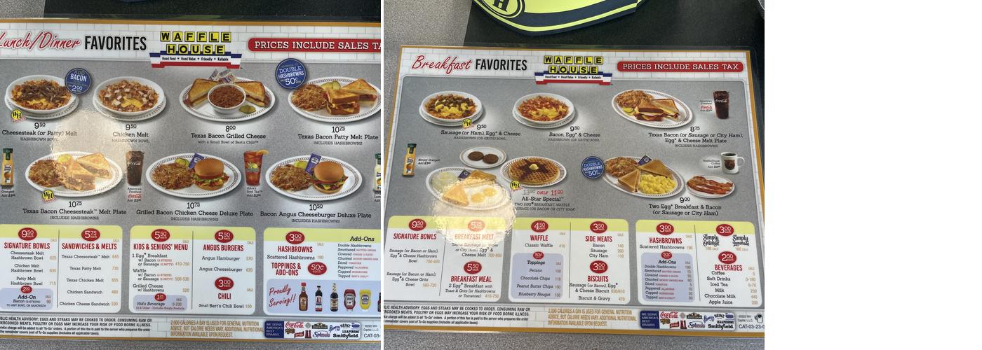 Waffle House Menu