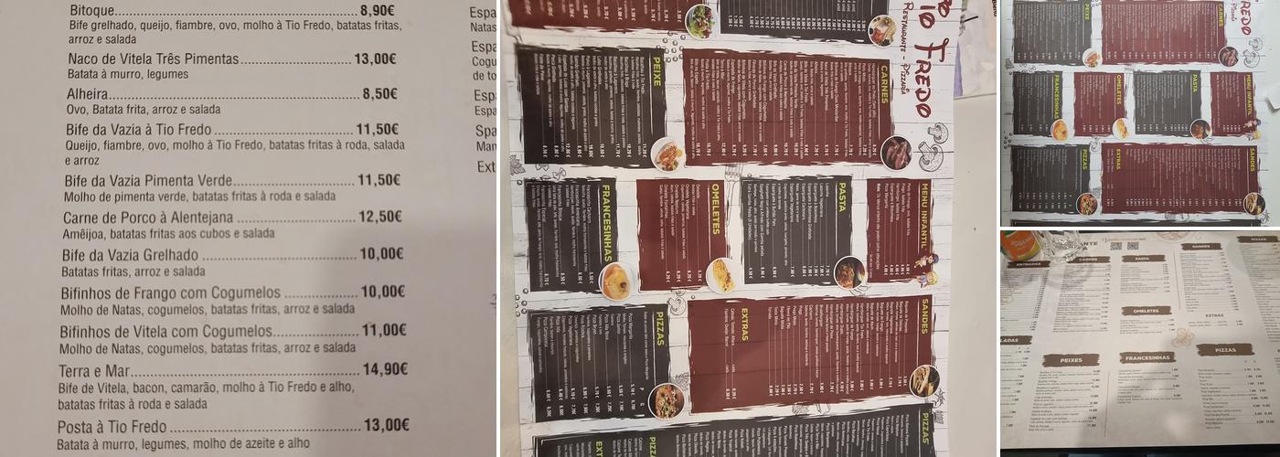 Pizzaria Tio Fredo Menu
