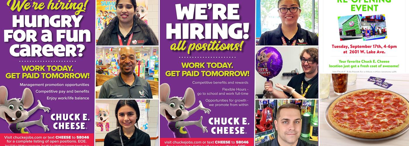 Chuck E. Cheese Menu