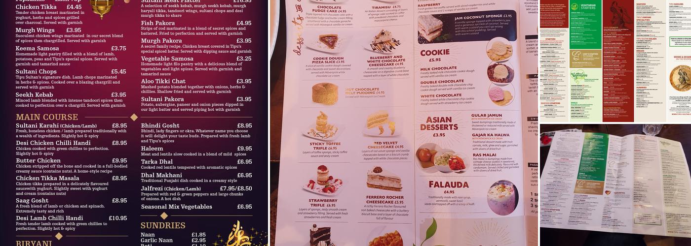 Tipu Sultan Restaurant Menu