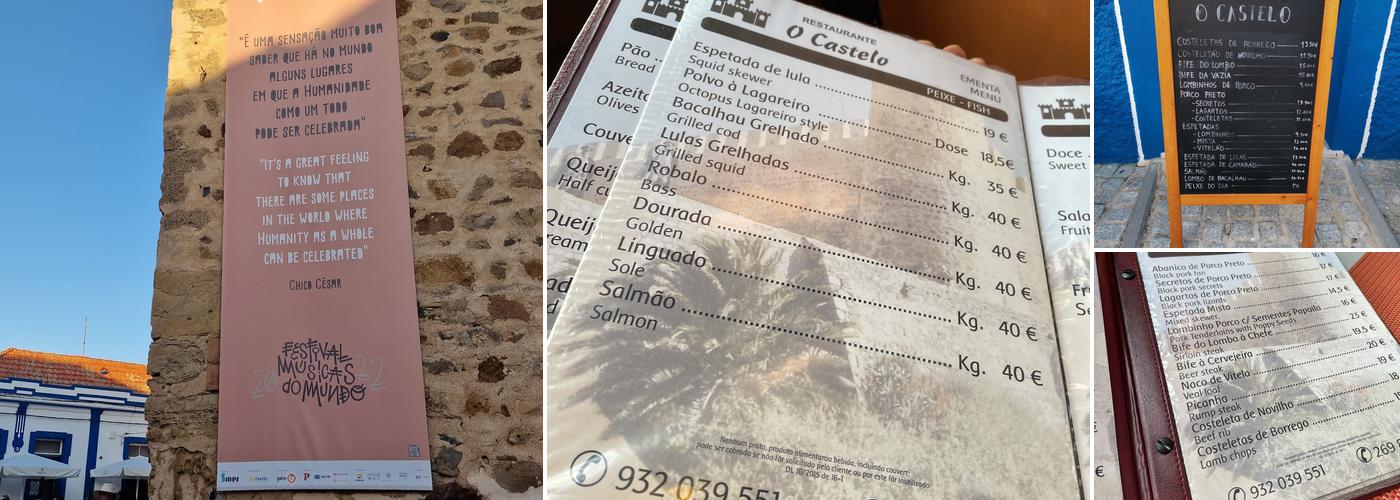 Restaurante O Castelo Menu