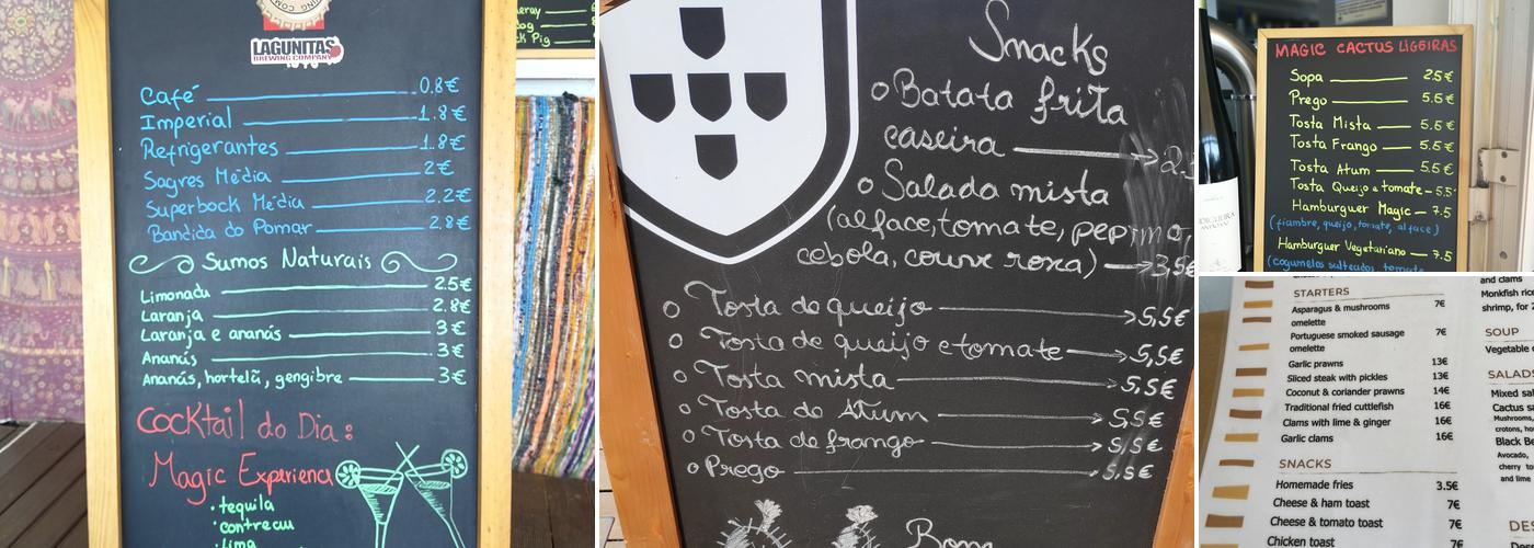 Magic Cactus Menu