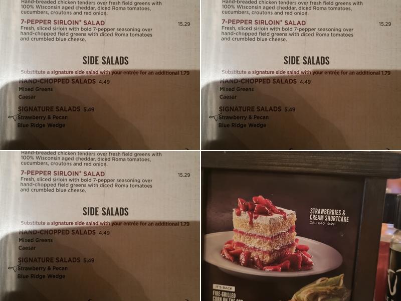 LongHorn Steakhouse Menu