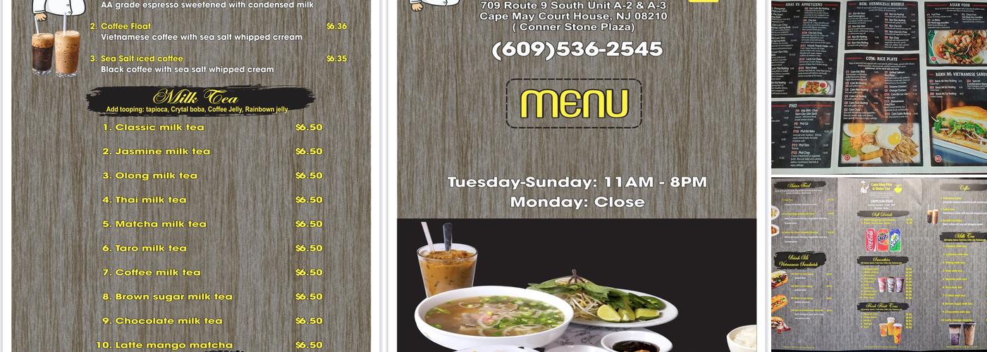 CAPE MAY PHO & BOBA TEA Menu