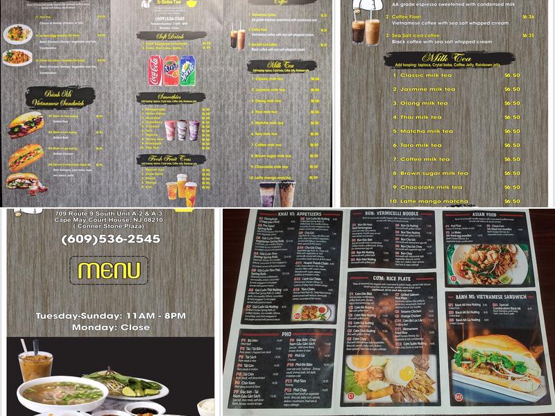 CAPE MAY PHO & BOBA TEA Menu