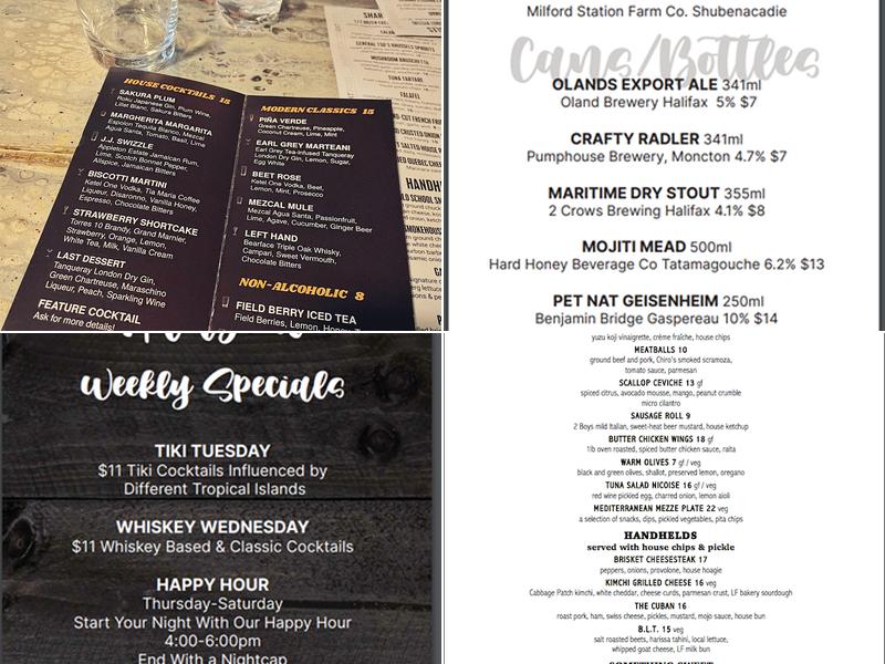 Walter's Snack Bar Menu