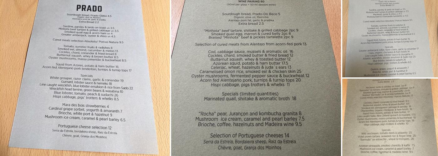 Prado Menu