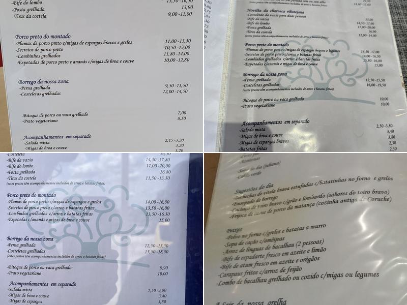 Sabores de Coruche Menu