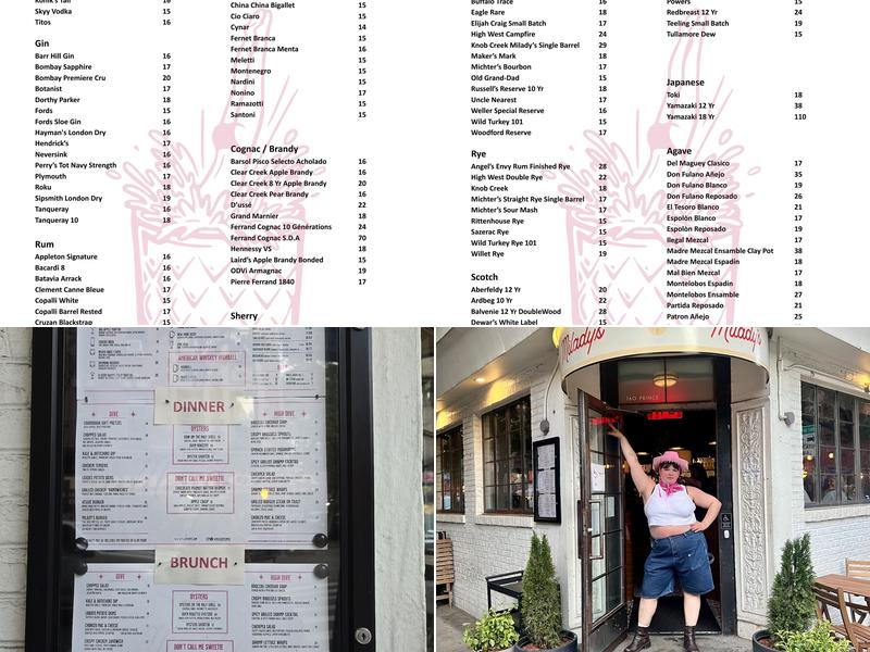 Milady's Menu
