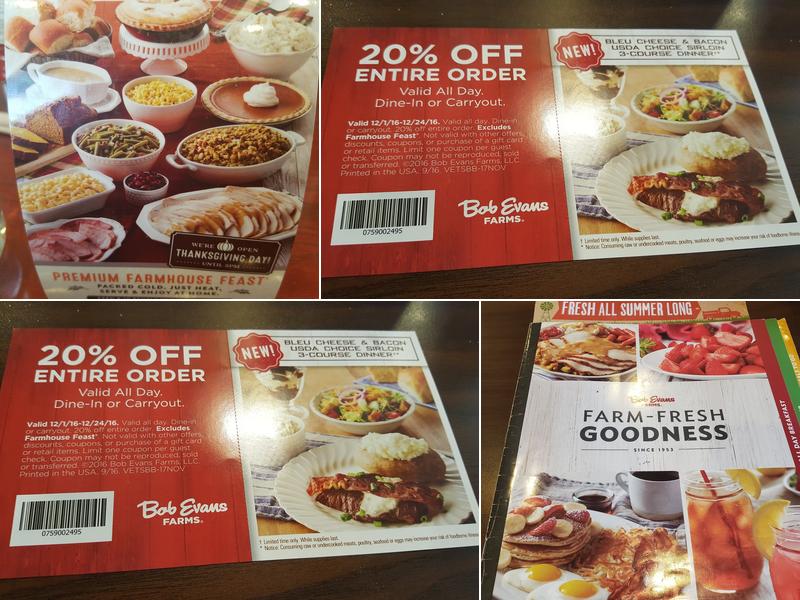 Bob Evans Menu