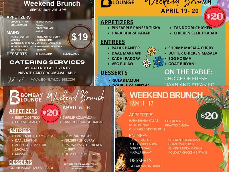 Bombay Lounge Indian Bar and Restaurant Menu