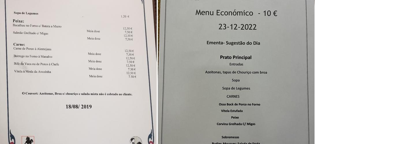 Restaurante Manalvo Menu