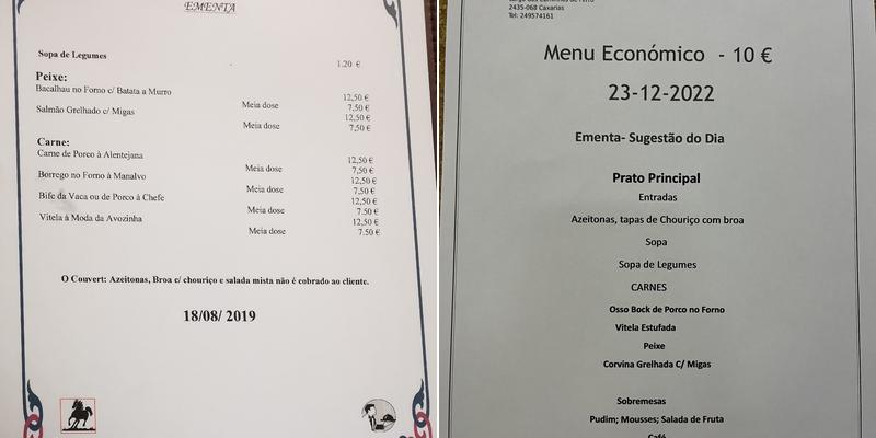 Restaurante Manalvo Menu