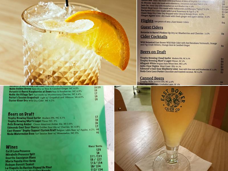East Bower Cider Company Menu