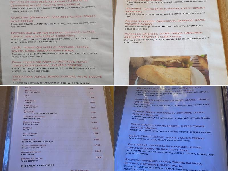 Paparoca Sandwicheira Menu