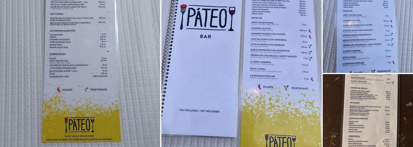 Páteo Menu