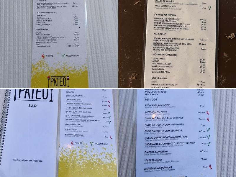 Páteo Menu