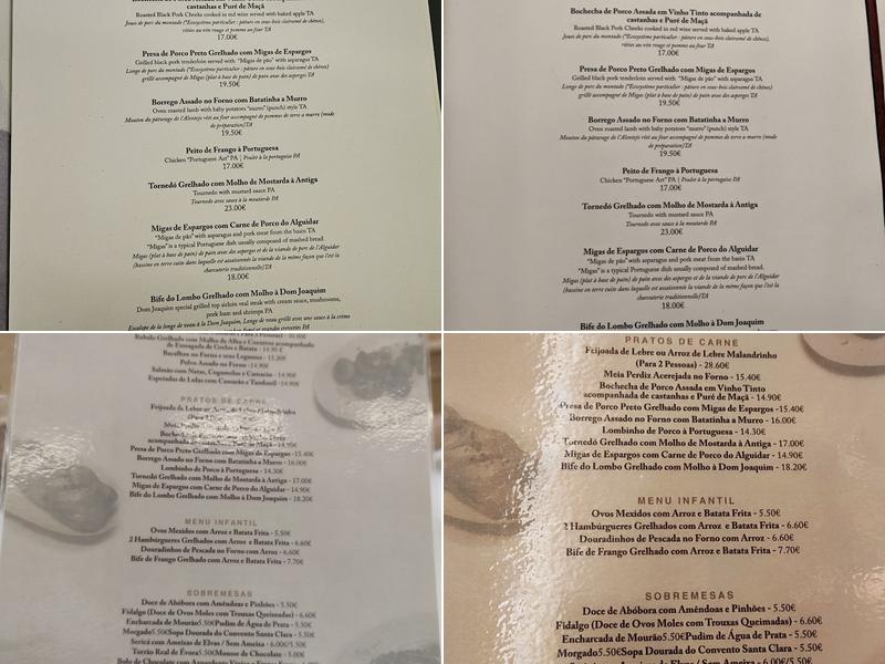 Dom Joaquim מסעדה (Dom Joaquim) Menu