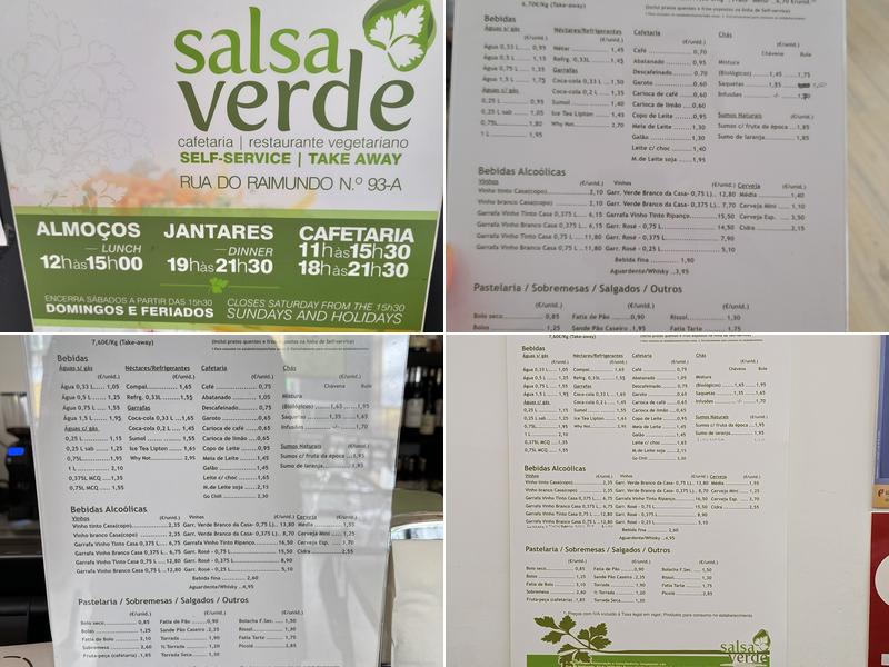 Salsa Verde Menu