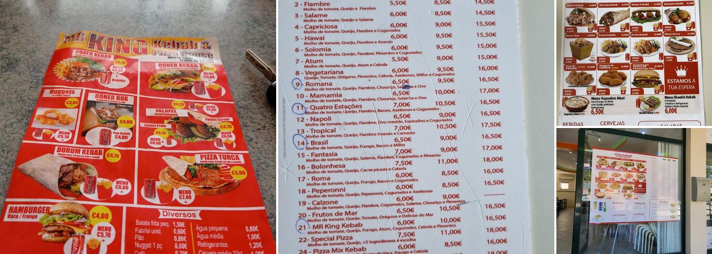 Mr King kebab pizza house Menu