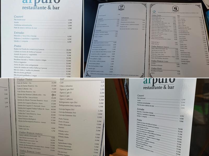 Arpuro Menu