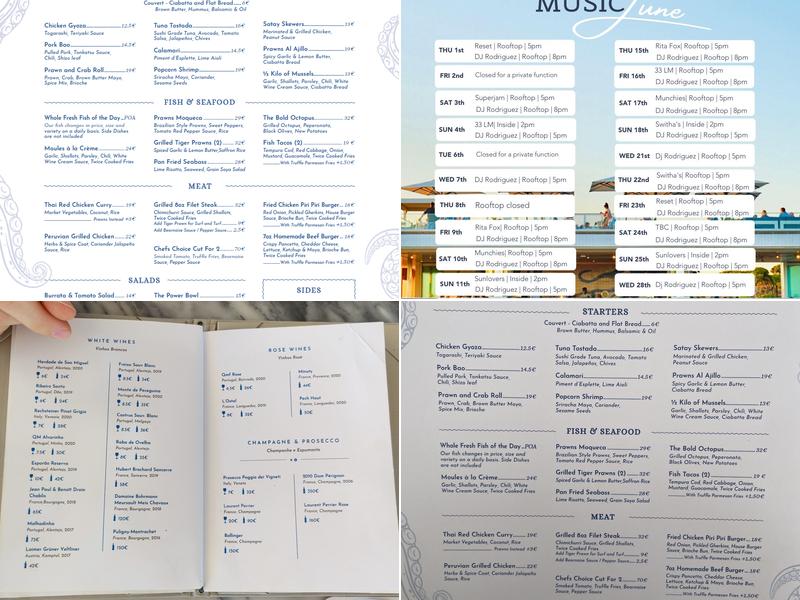 The Bold Octopus Menu