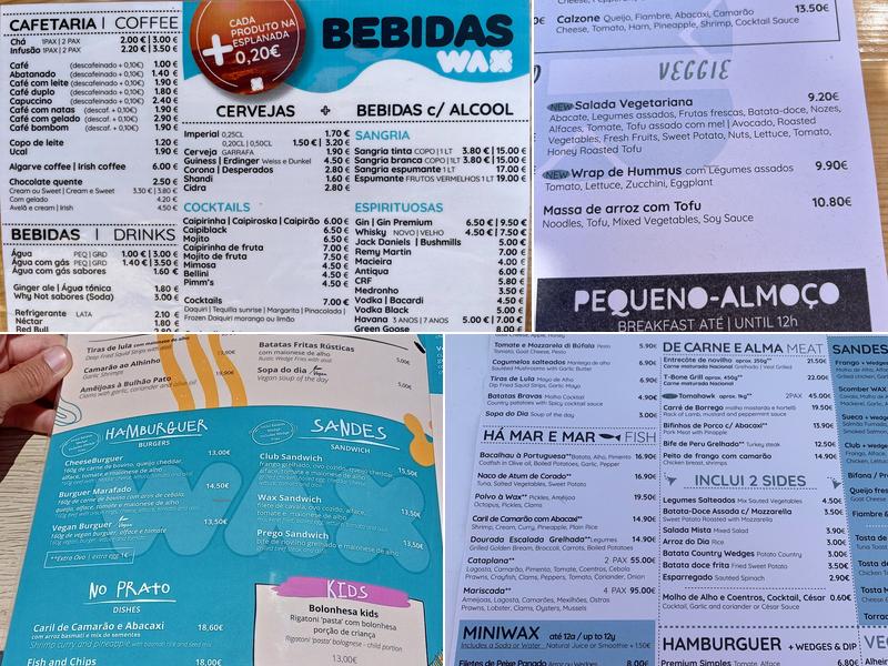 Wax RestoBar Menu