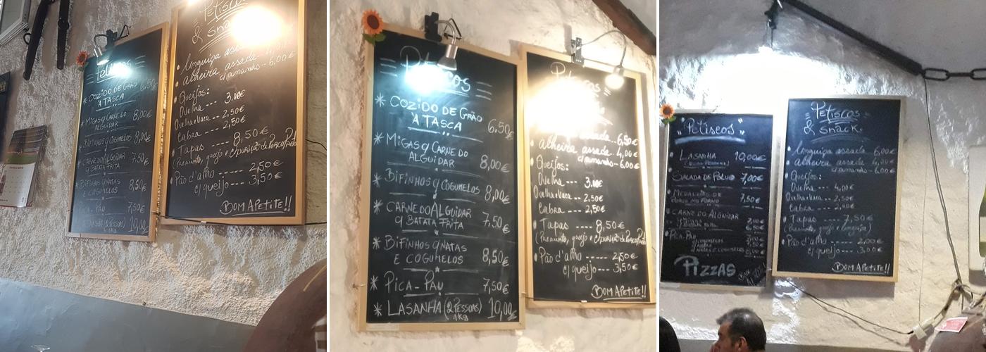 Tasca do Moleiro Menu