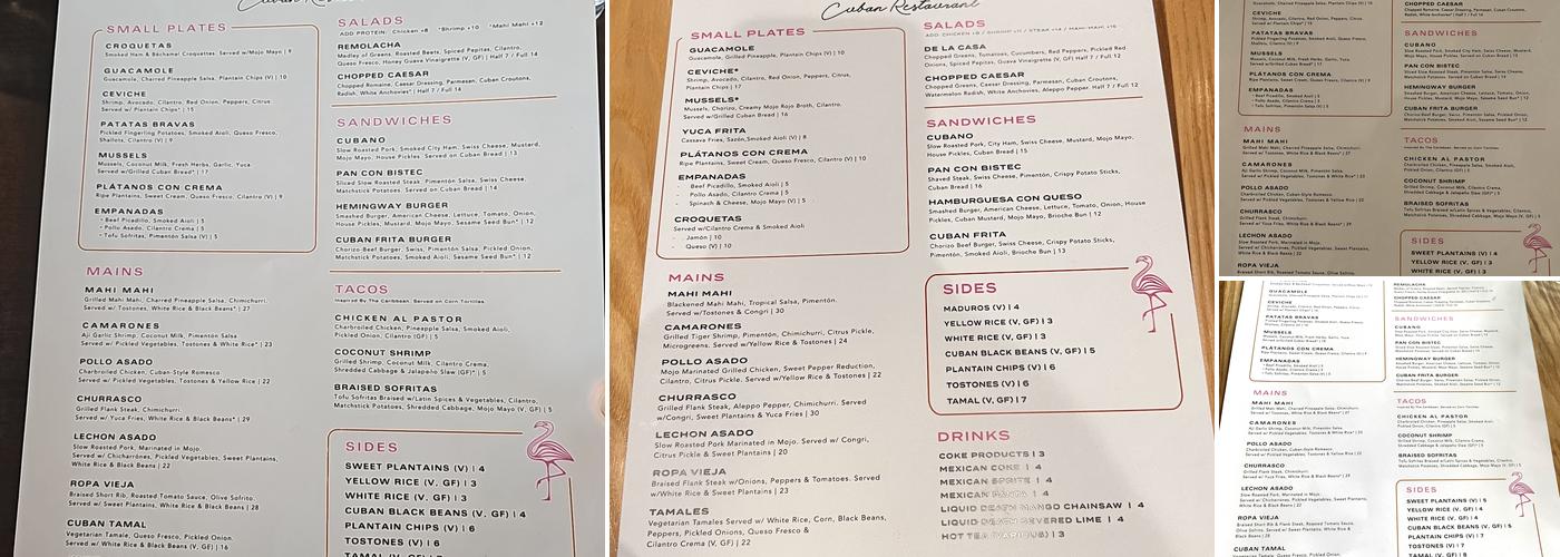 Amador Menu