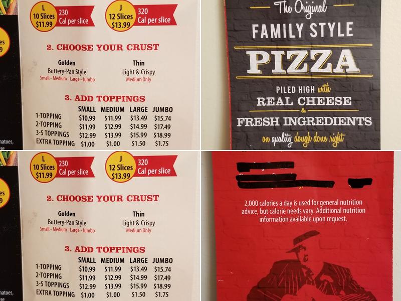 Godfather's Pizza Menu