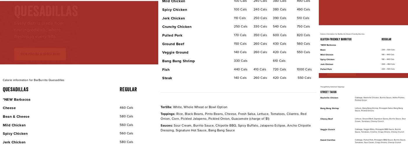 barBURRITO Menu