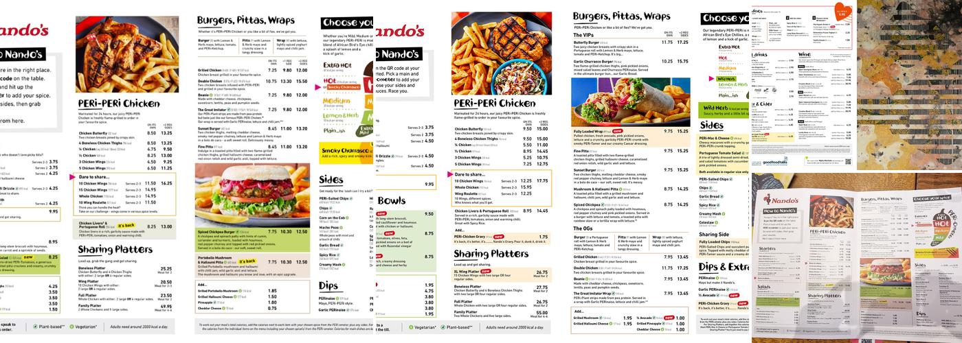 Nando's Leicester - Highcross Menu