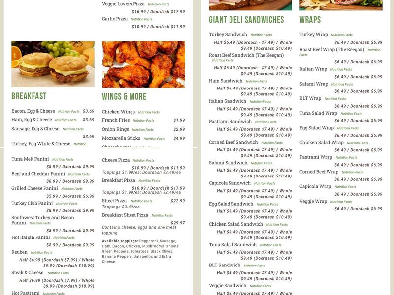 Byrne Dairy & Deli Menu