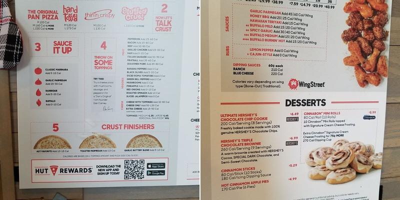 Pizza Hut Menu